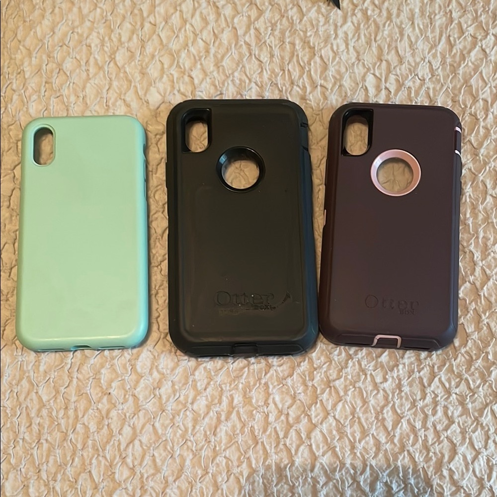 iPhone X/XR Case Set - Mint, Black, Purple